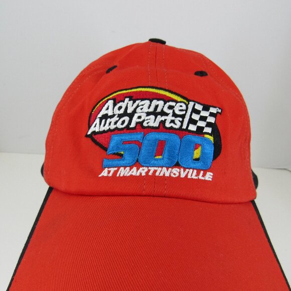 Advance Auto Parts 500 At Martinsville Emb Logo Men's Red Strap Back Cap Hat - Picture 1 of 8